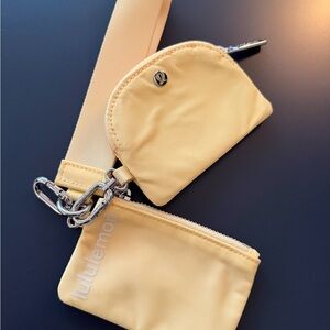Lululemon Yellow Wallet card and coin Set